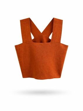 House of Harlow 1960 Rust Bandage Knit Crop Top Size M